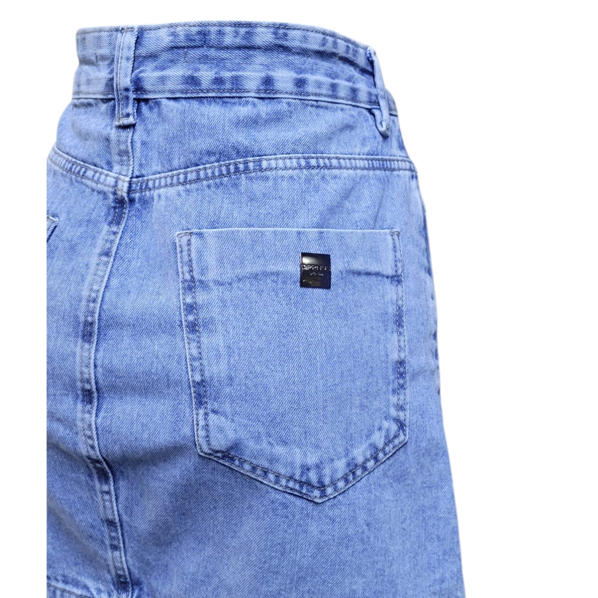 Saia Jeans Glam Shine com Strass