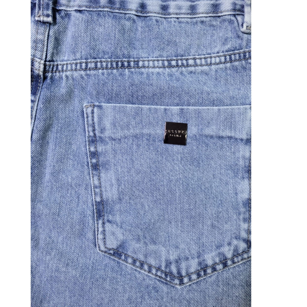 Saia Jeans Glam Shine com Strass