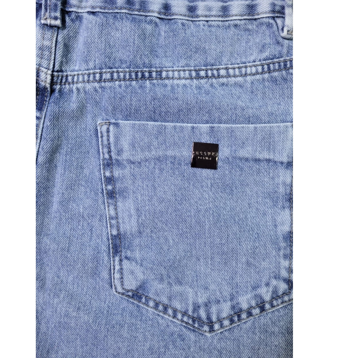 Saia Jeans Glam Shine com Strass