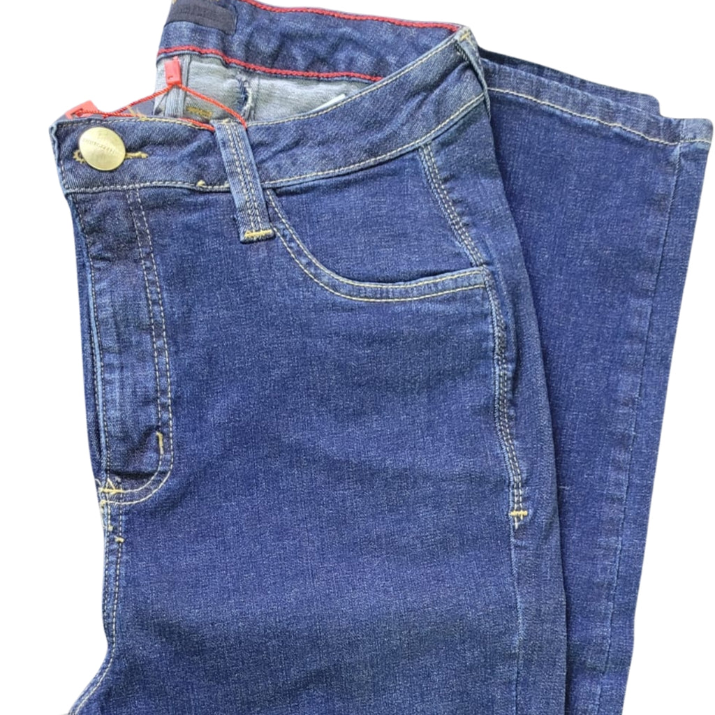 Calça Jeans Skinny Feminina Cintura Alta Azul Escuro