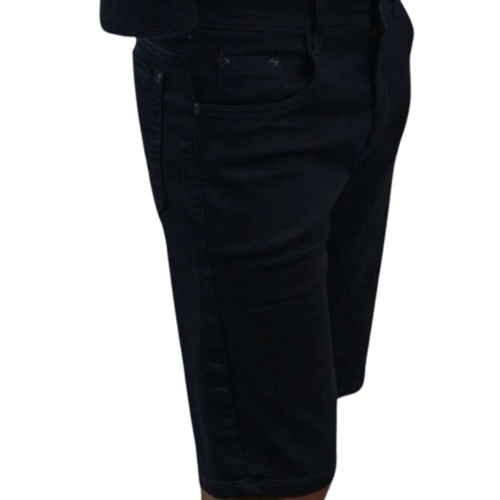 Bermuda Jeans Masculina Preta com Elastano