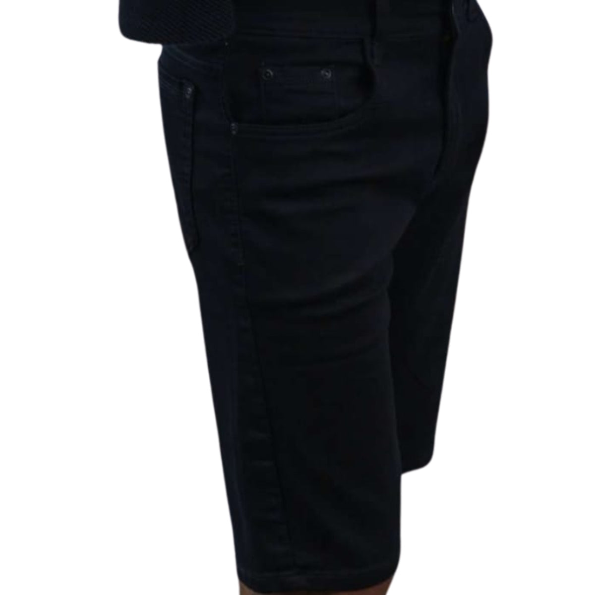 Bermuda Jeans Masculina Preta com Elastano