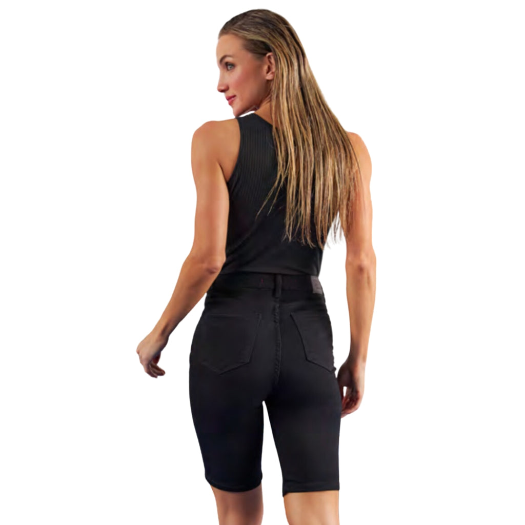 Bermuda Jeans Ciclista Feminina Preta