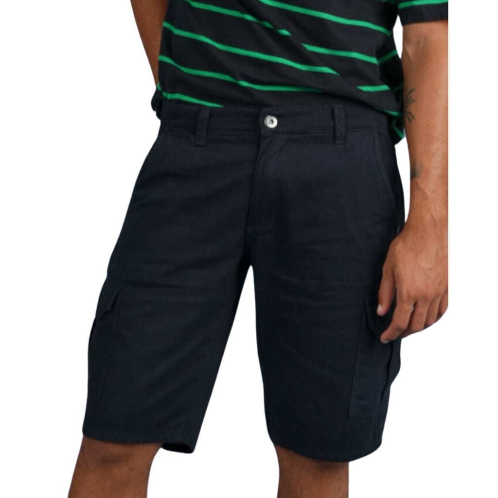 Bermuda Masculina Cargo Jeans com Bolsos Laterais