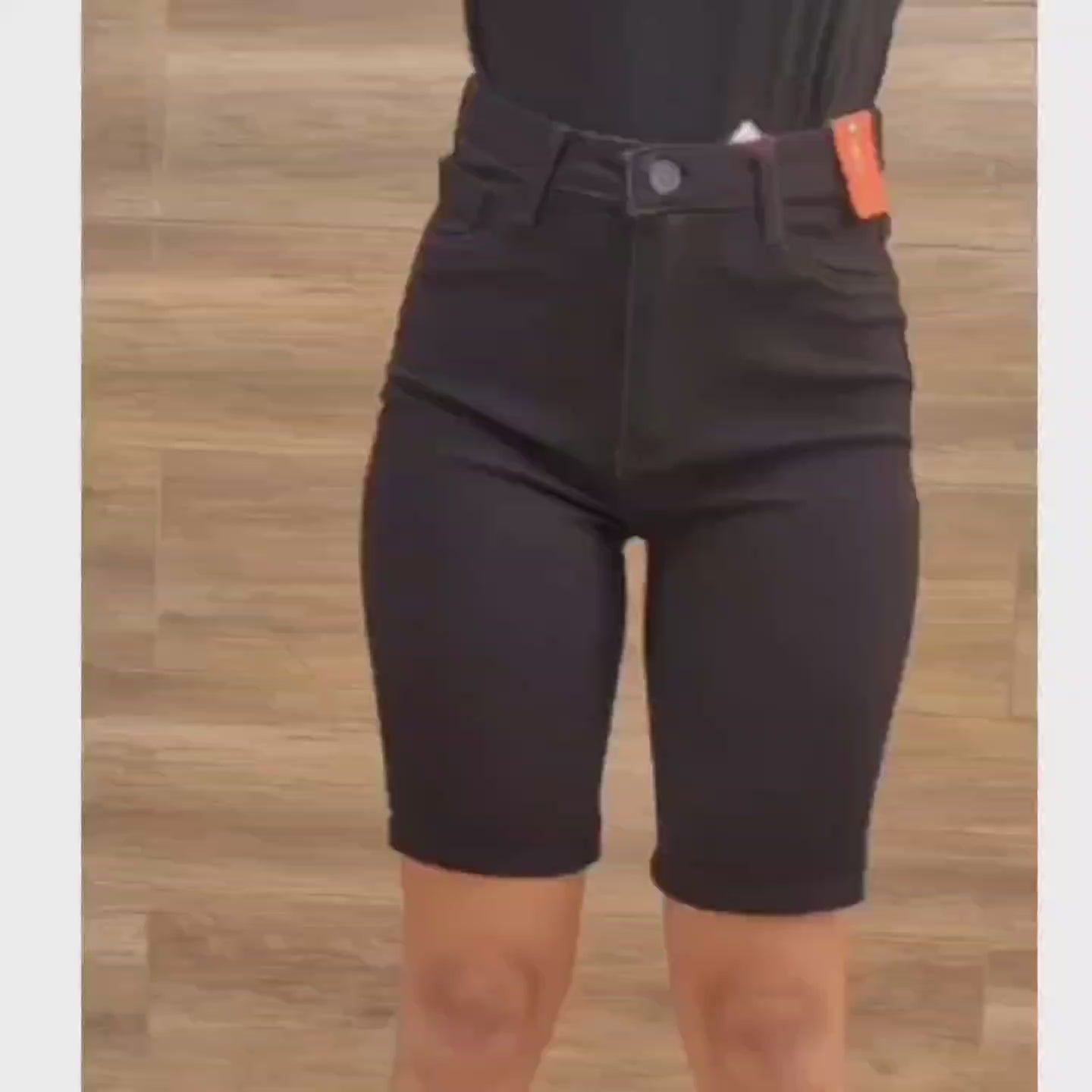 Bermuda Jeans Ciclista Feminina Preta